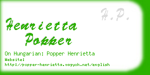henrietta popper business card